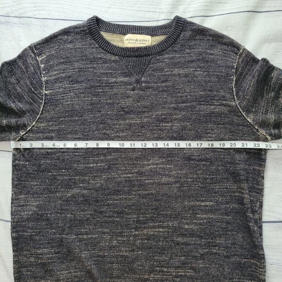 Denim & Supply Ralph Lauren Size M Marled Gray Wool Blend Sweater Pullover - Picture 4 of 7